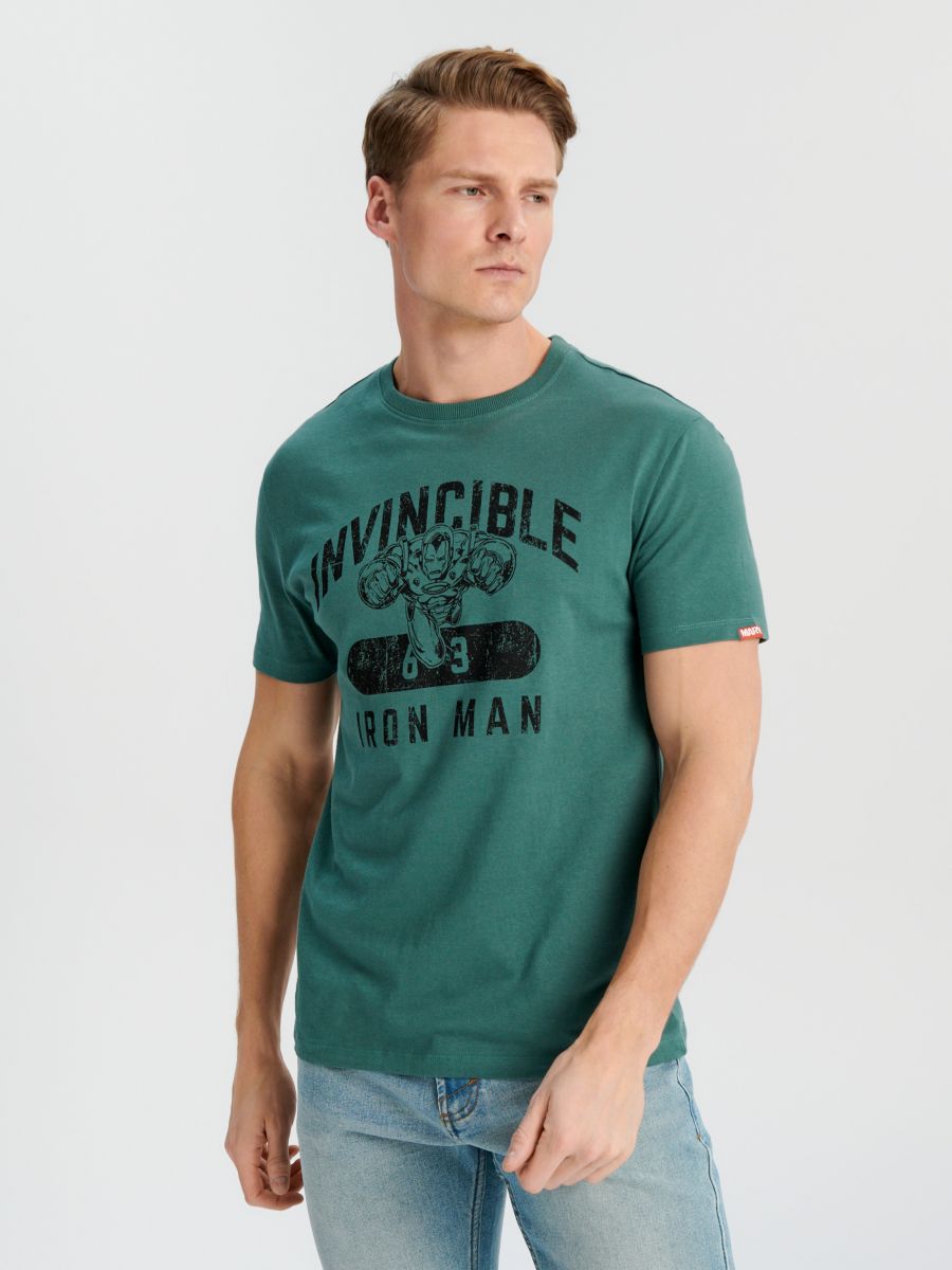 Marvel T-shirt - teal green - SINSAY
