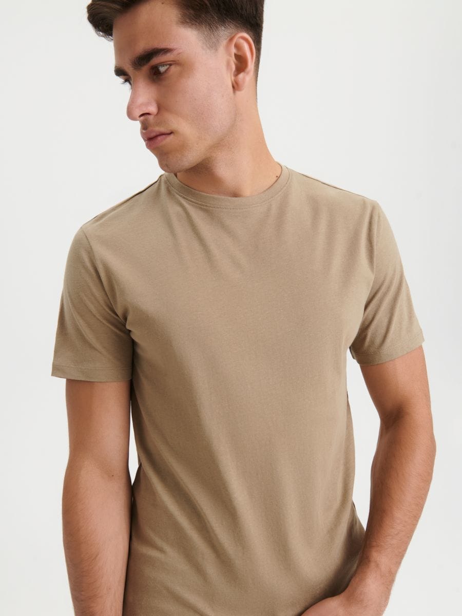 Marškinėliai - pilkai ruda (taupe) - SINSAY