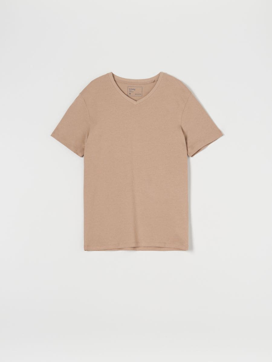 Lühikeste varrukatega särk - beež - SINSAY