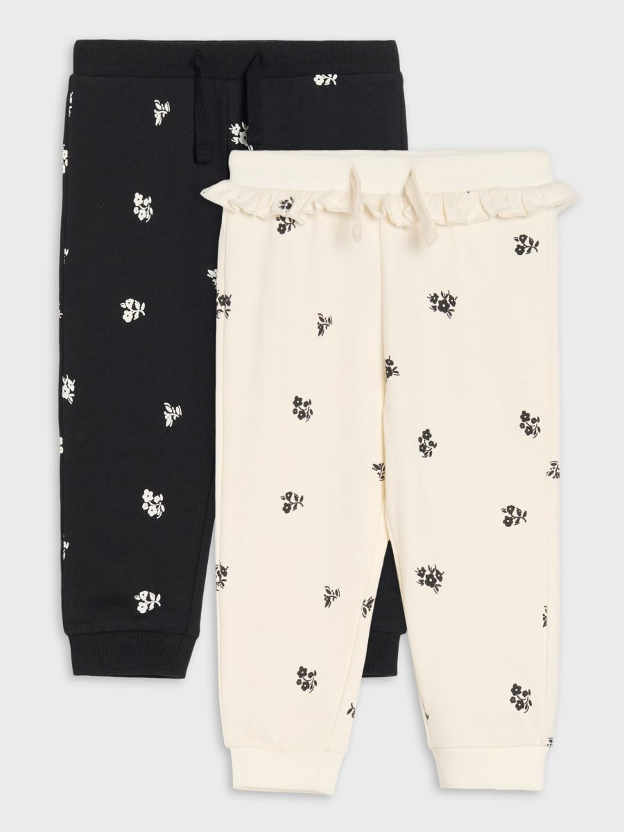 Pantaloni din bumbac 2 pack - crem - SINSAY