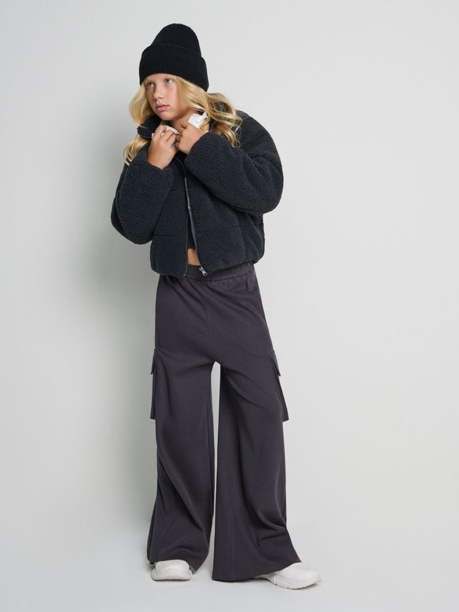 Hose mit weitem Bein - Grau - SINSAY