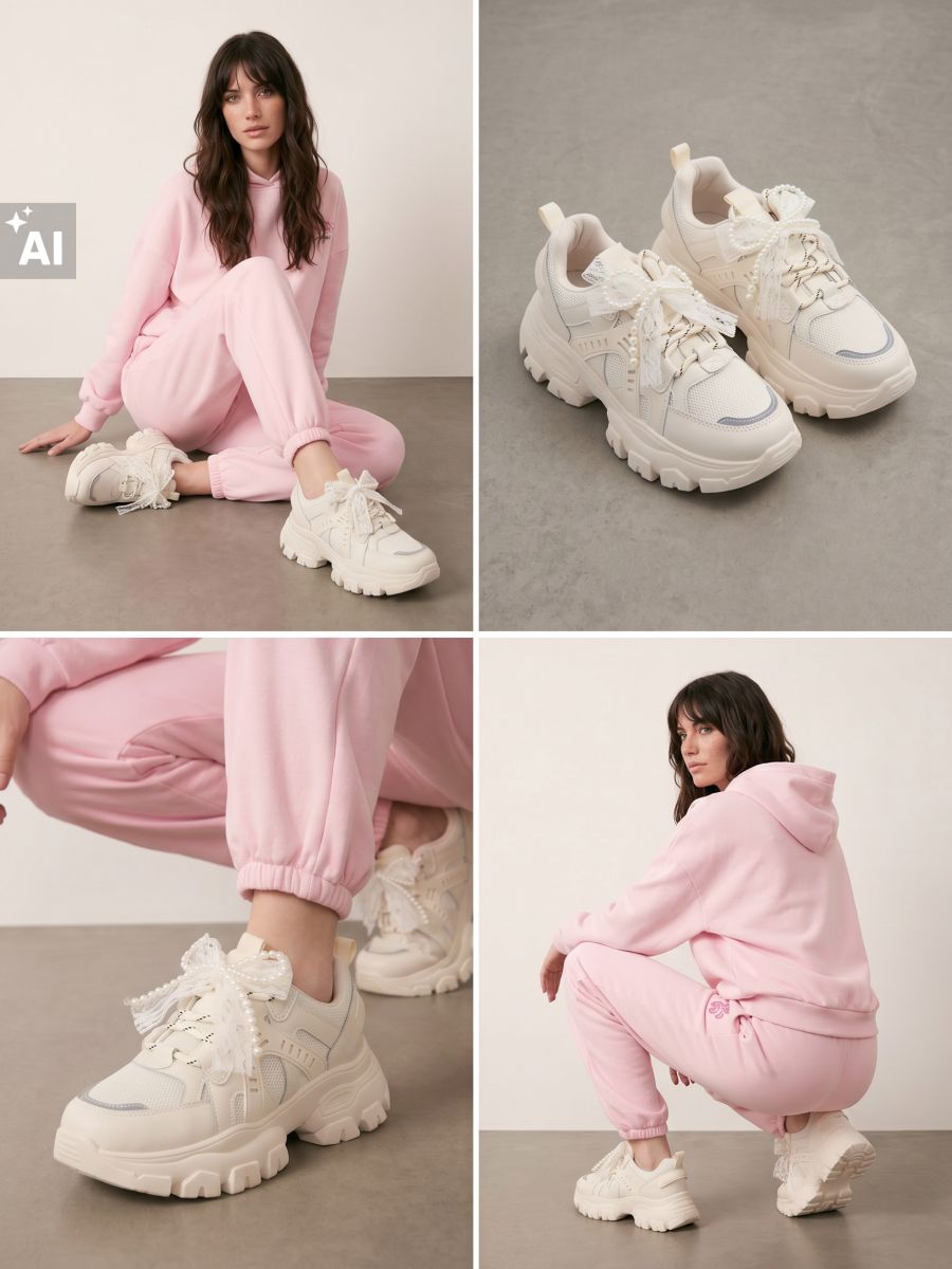 Sneakers cu fundiță decorativă Sneakers cu fundiță decorativă - crem - SINSAY
