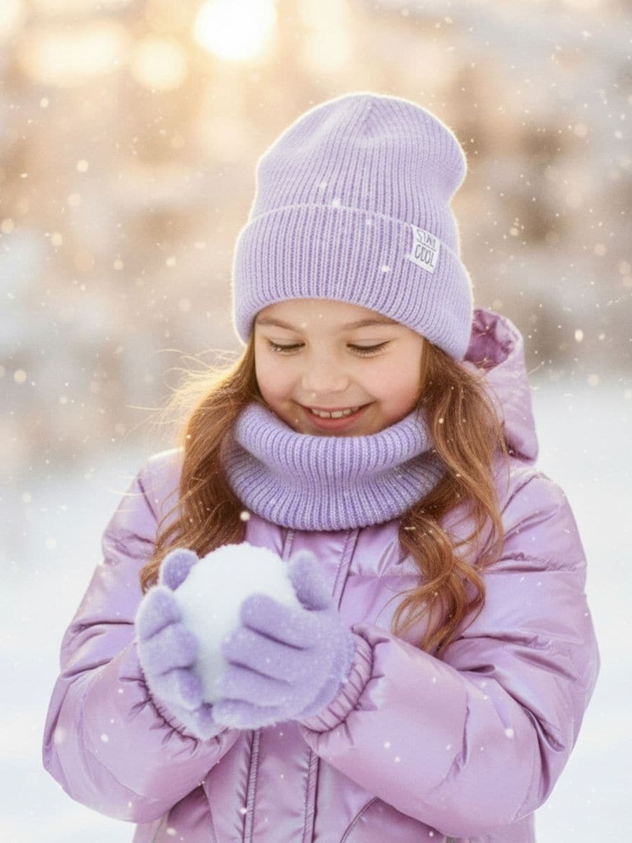 Komplekt: Müts, sall ja kindad - lavendlivärvi - SINSAY