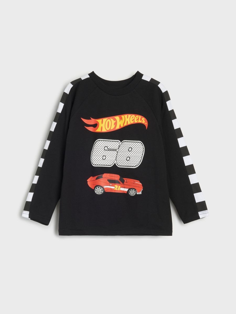 Tričko s dlouhými rukávy Hot Wheels - černá - SINSAY