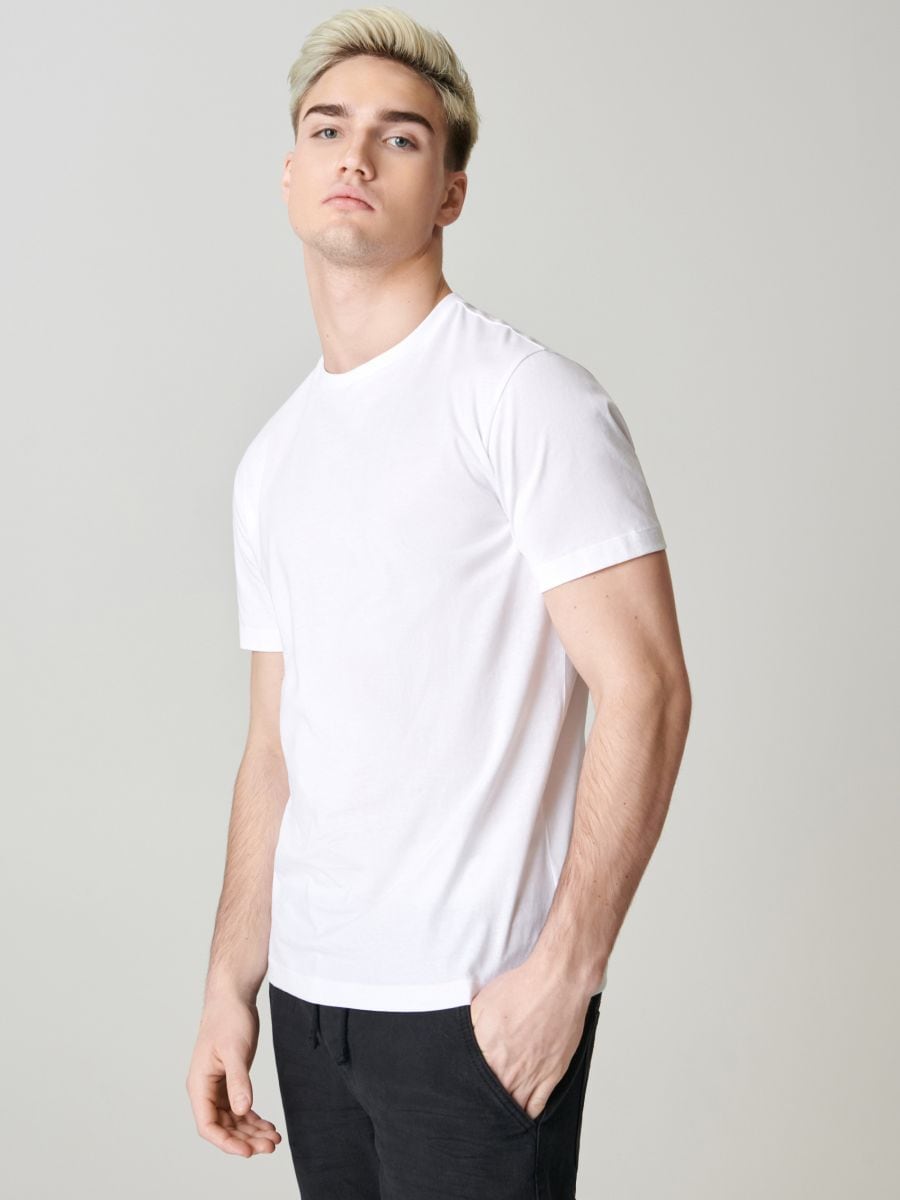T-shirt Color white - SINSAY - 5213F-00X