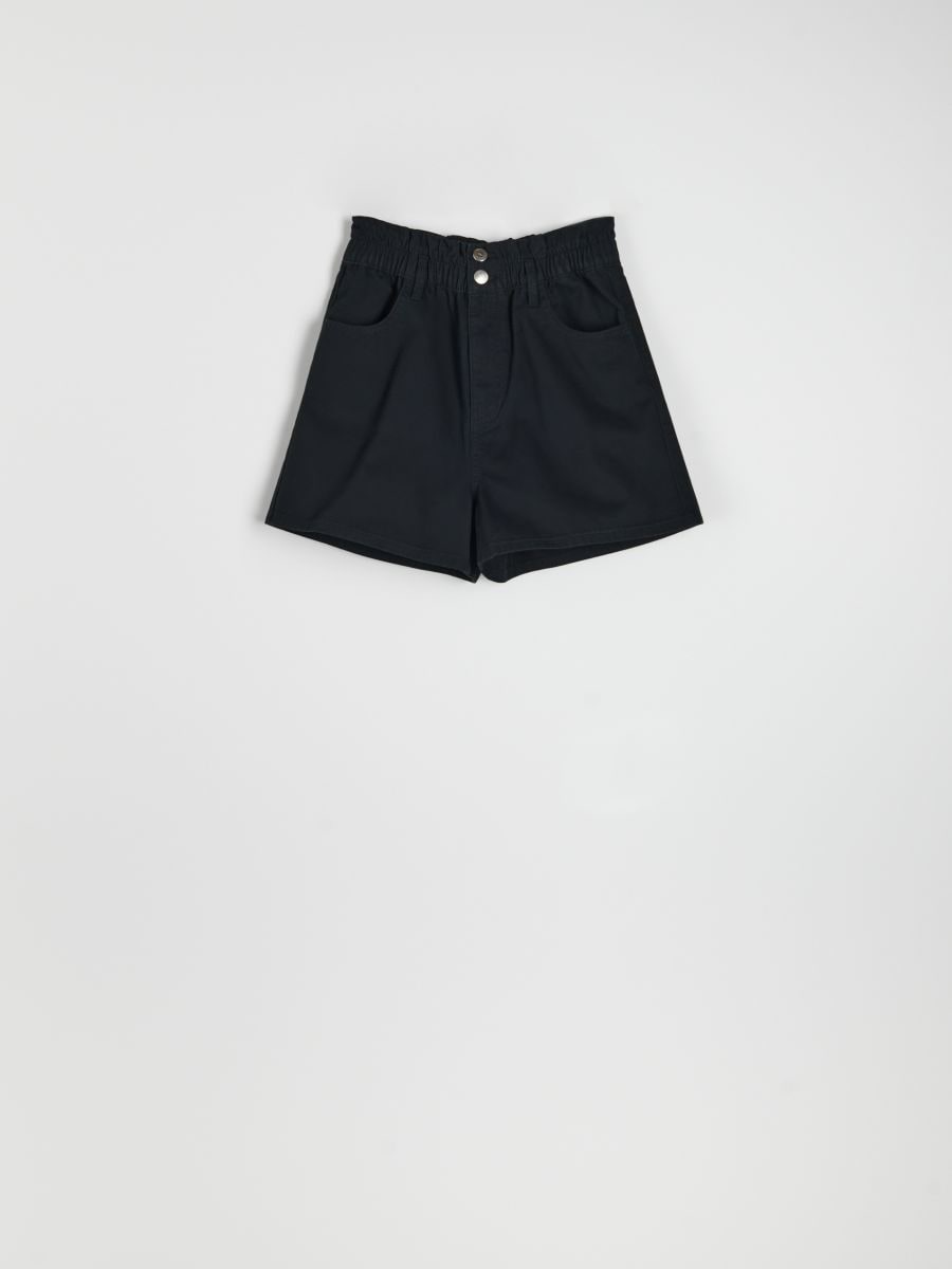 Paperbag kratke hlače - crno - SINSAY