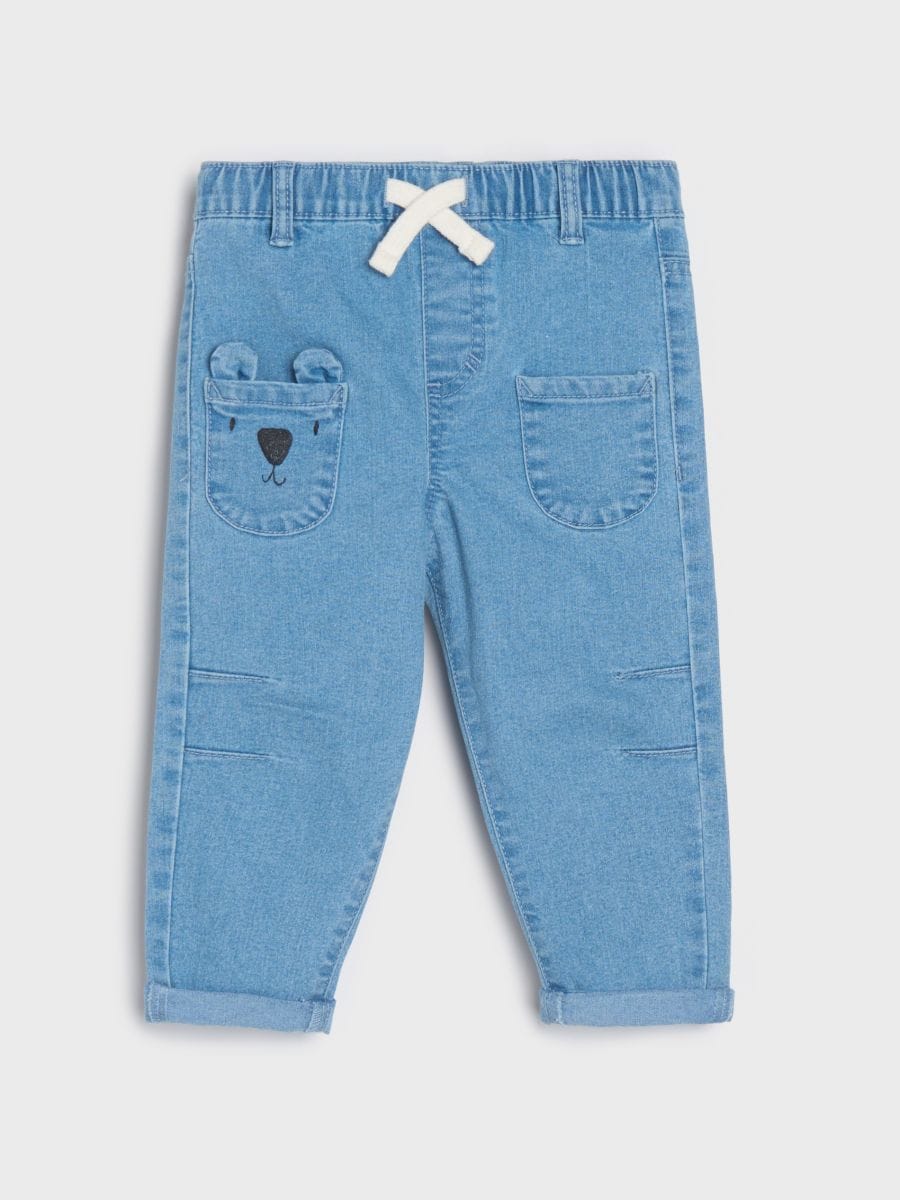 Pantaloni denim con tasche - blu - SINSAY
