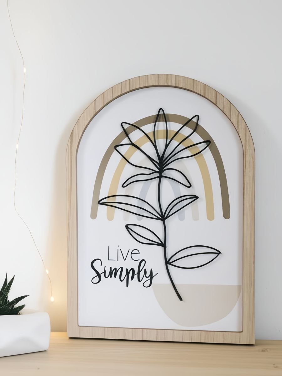 Ramka z grafiką z motywem kwiatowym - beżowy - SINSAY