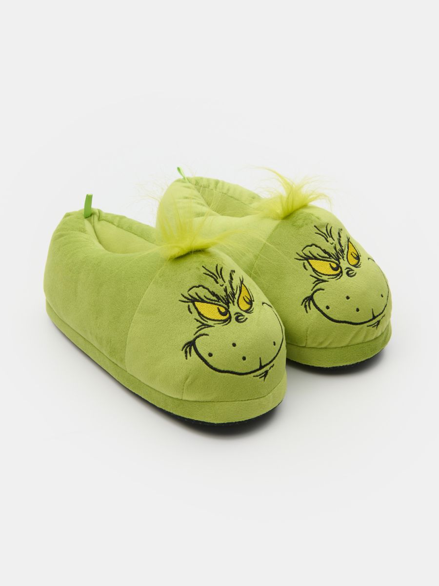 Kapcie z motywem świątecznym Grinch - zielony - SINSAY