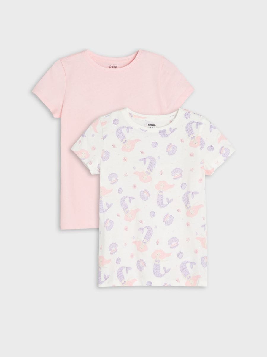 Set de 2 tricouri - roz-pastel - SINSAY