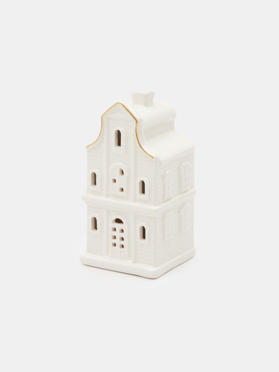Ceramiczna lampka LED w kształcie domku - biały - SINSAY