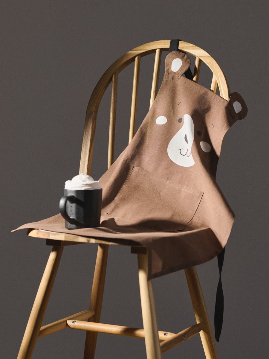 Kecelja s motivom medvjedića - smeđe - SINSAY