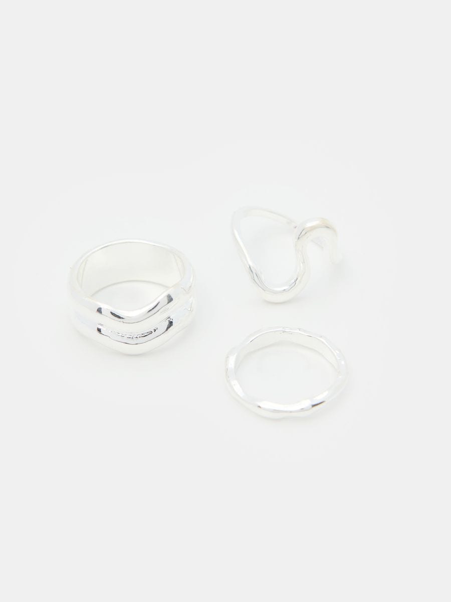 Set de inele 3 pack - argintiu - SINSAY