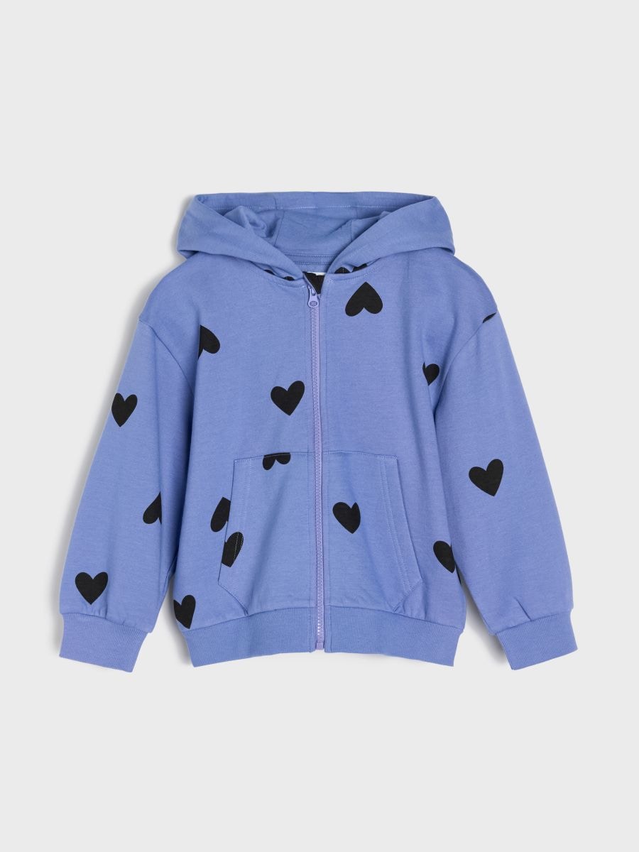 Bluza z kapturem w serca - niebieski - SINSAY
