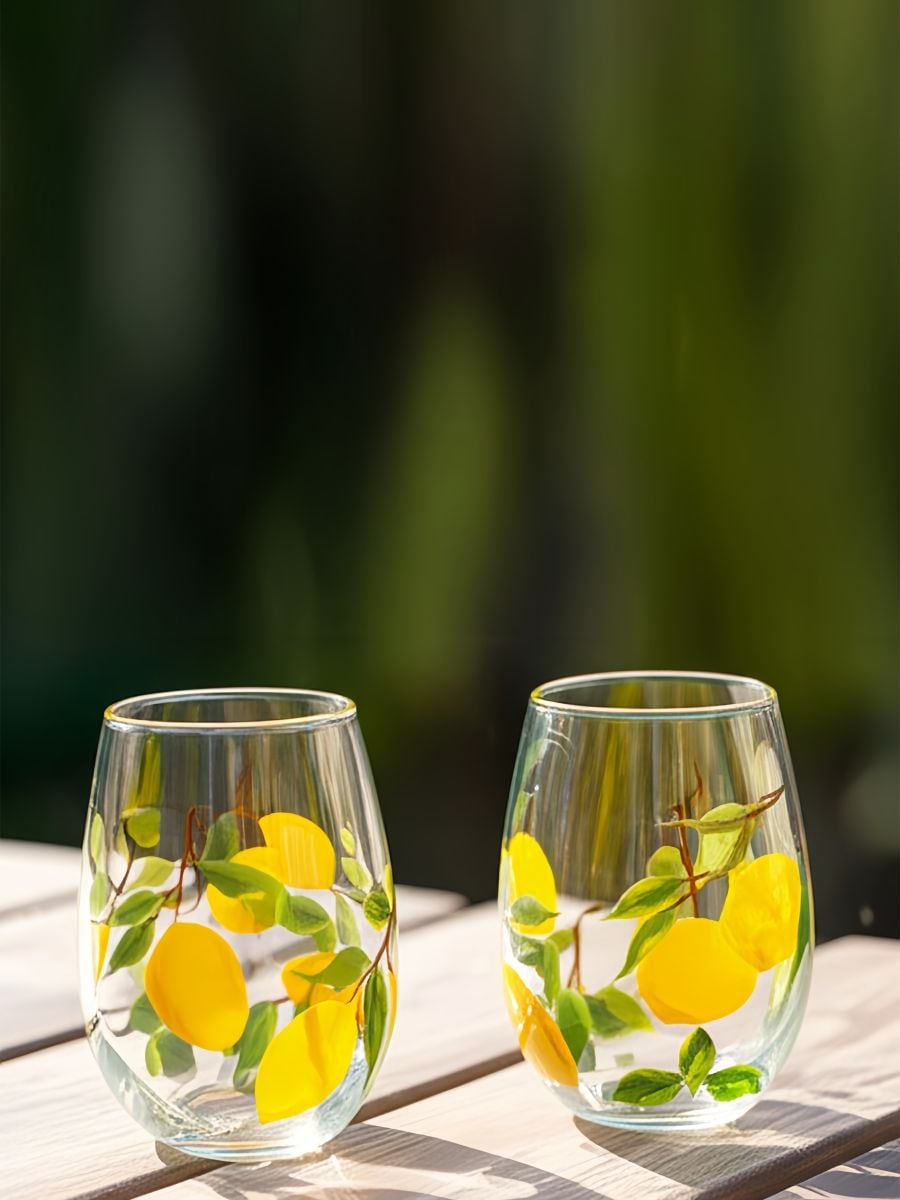 Szklanki w cytryny 2 pack - żółty - SINSAY