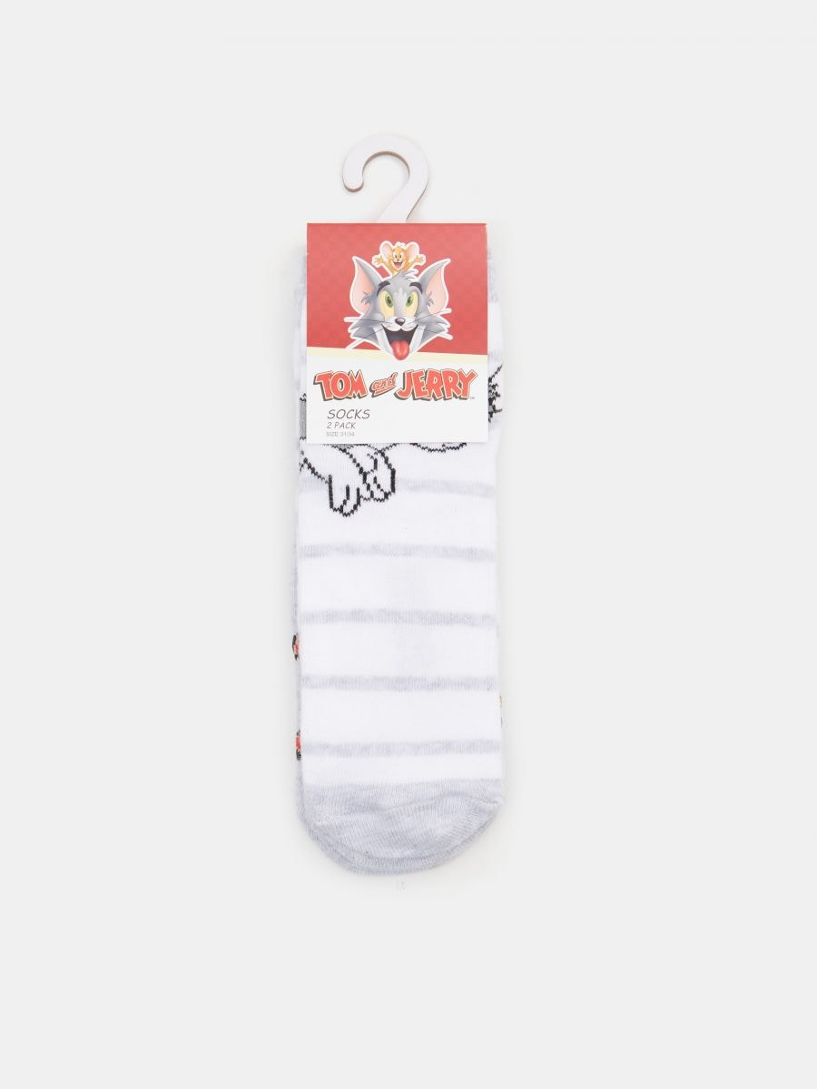 Tom & Jerry socks 2 pack - white - SINSAY