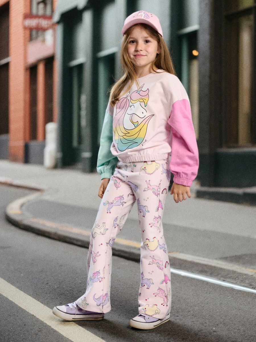 Platėjančios kelnės su vienaragių motyvu - multicolor - SINSAY