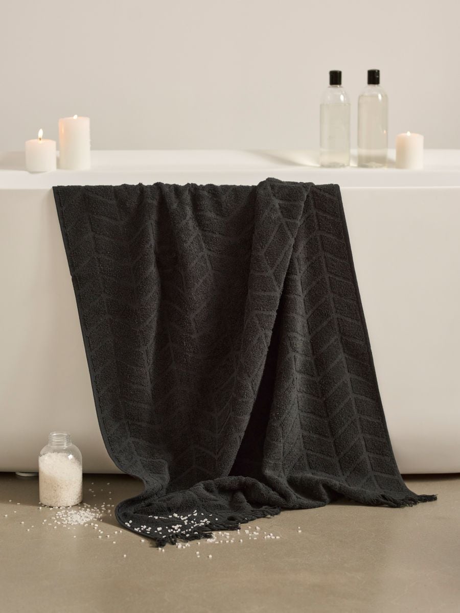 Asciugamano in cotone Colore nero - SINSAY - 0666X-99X