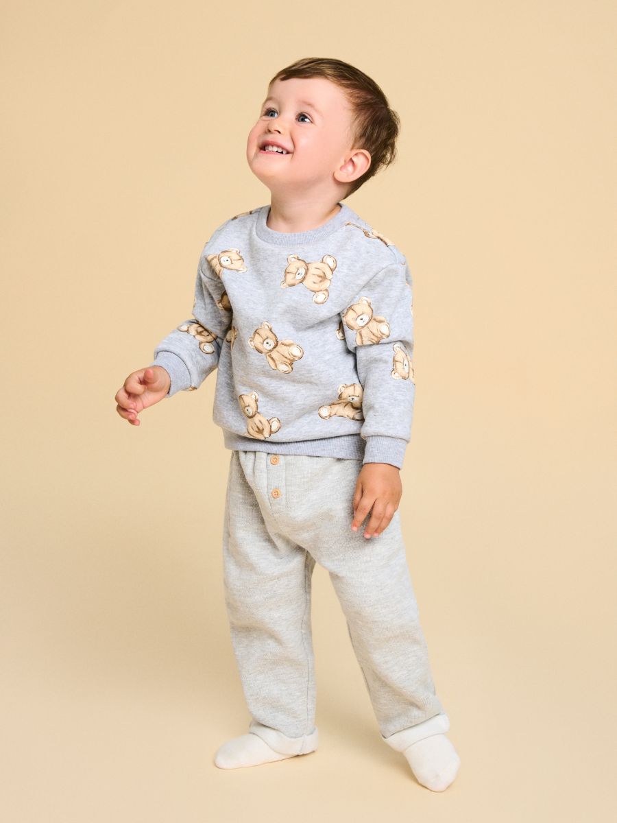 Ocieplane spodnie regular fit - szary - SINSAY