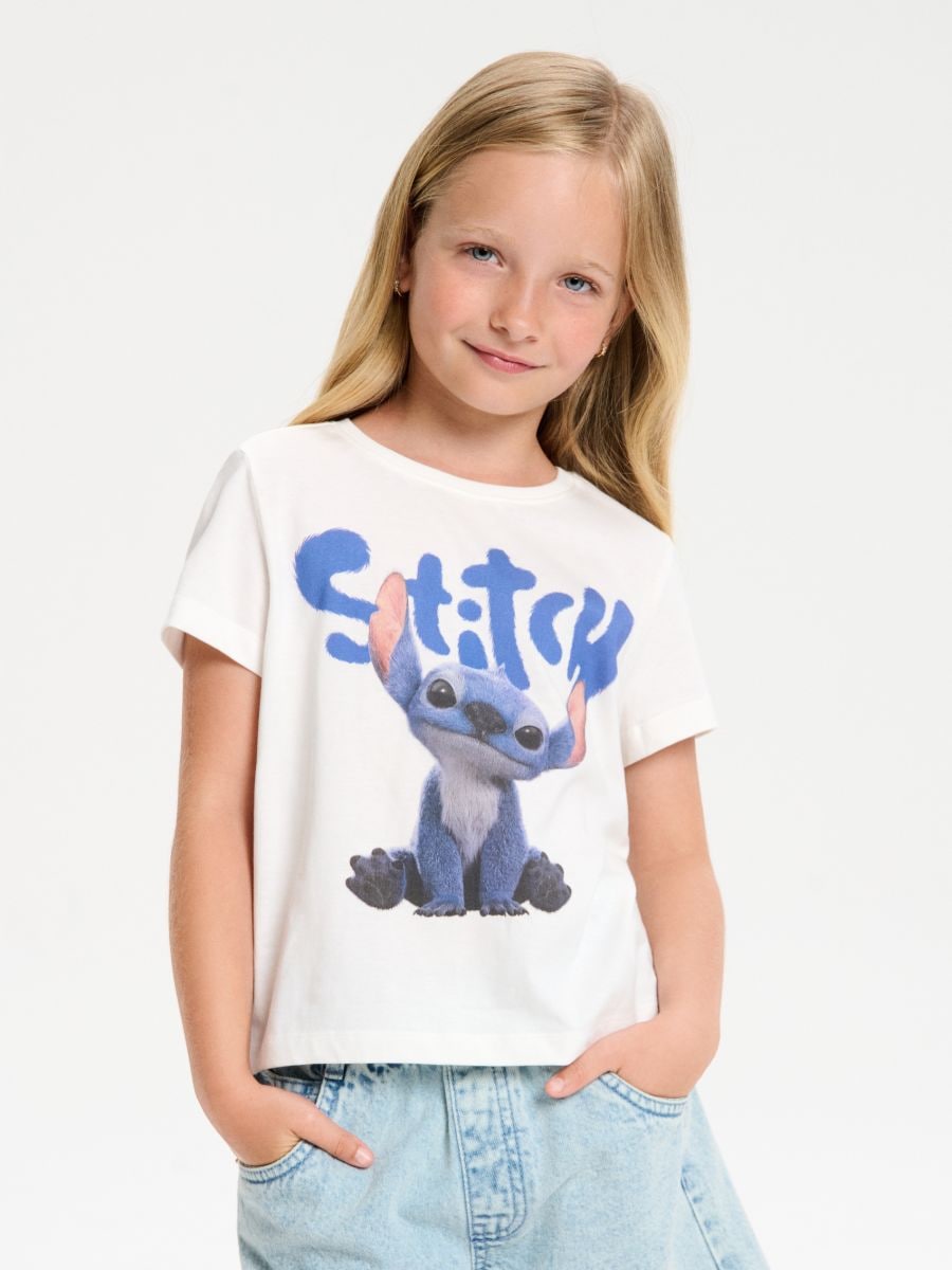 Maglietta Stitch - panna - SINSAY
