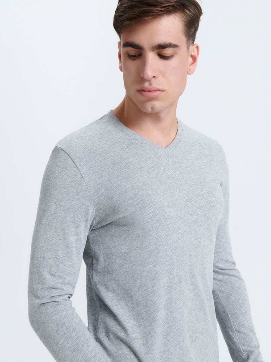 Maglietta a maniche lunghe - grigio chiaro - SINSAY