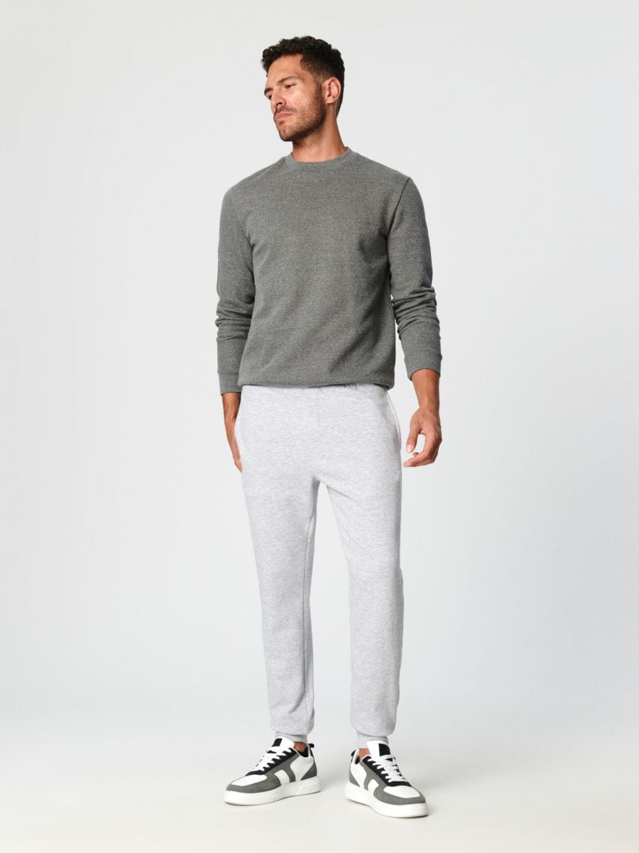 Slim jogger sweatpants - light grey - SINSAY
