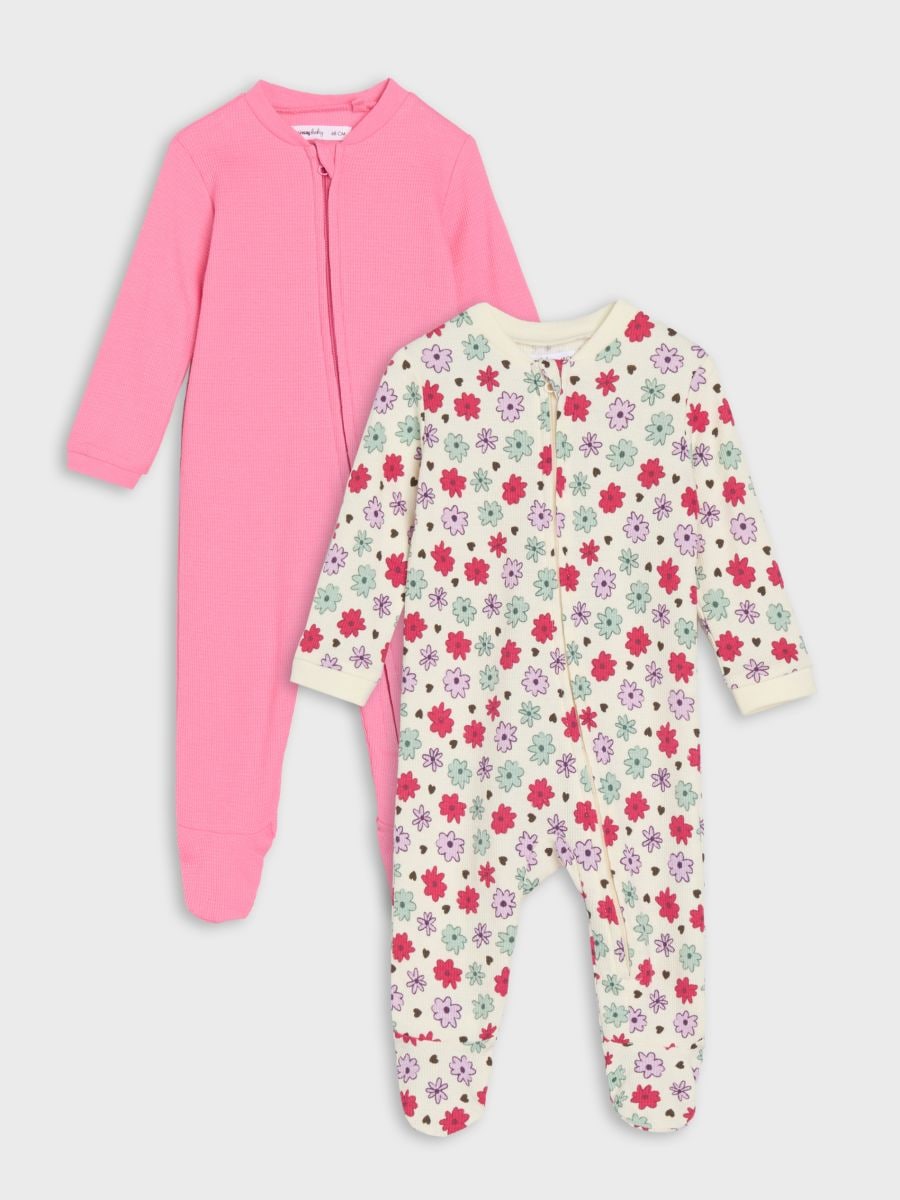 Bawełniane śpiochy 2 pack - kremowy - SINSAY