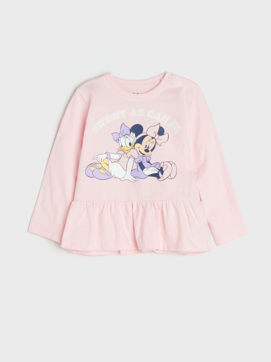 Pikkade varrukatega T-särk Mickey Mouse - roseepunane - SINSAY