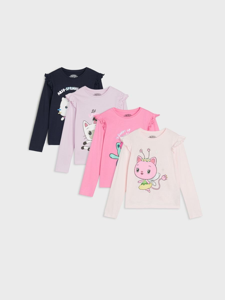 Koszulki z długim rękawem 4 pack Gabby's Dollhouse - wielobarwny - SINSAY