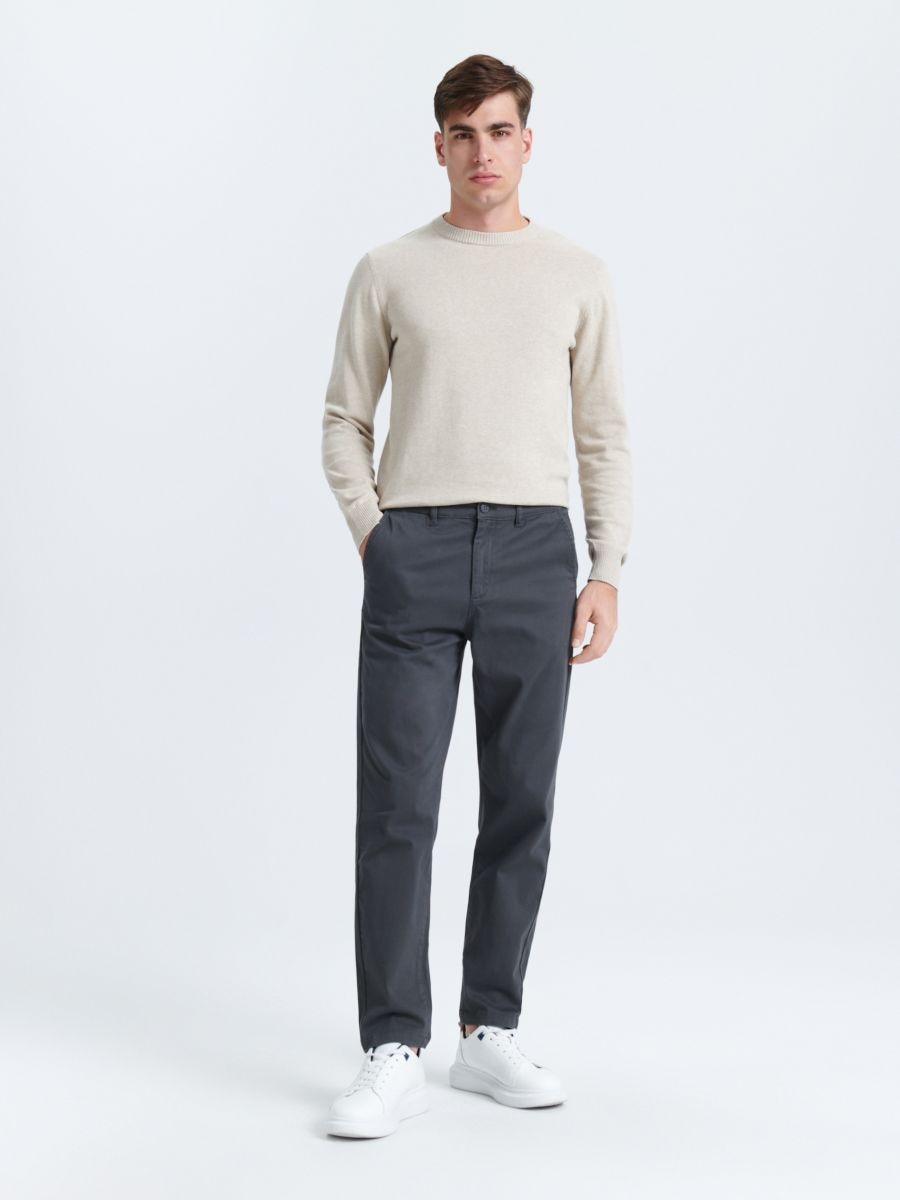 Pantaloni chino - gri-închis - SINSAY