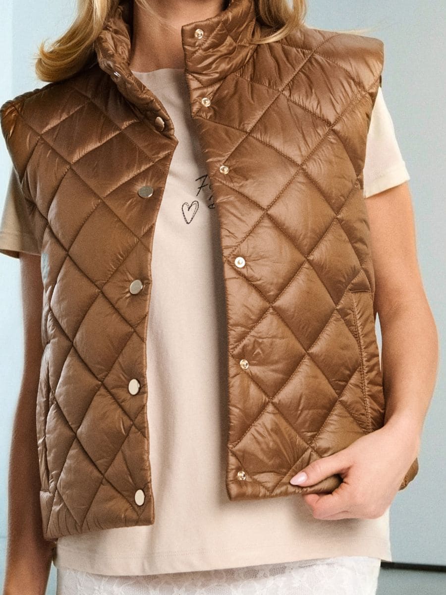 Gilet trapuntato - marrone dorato - SINSAY