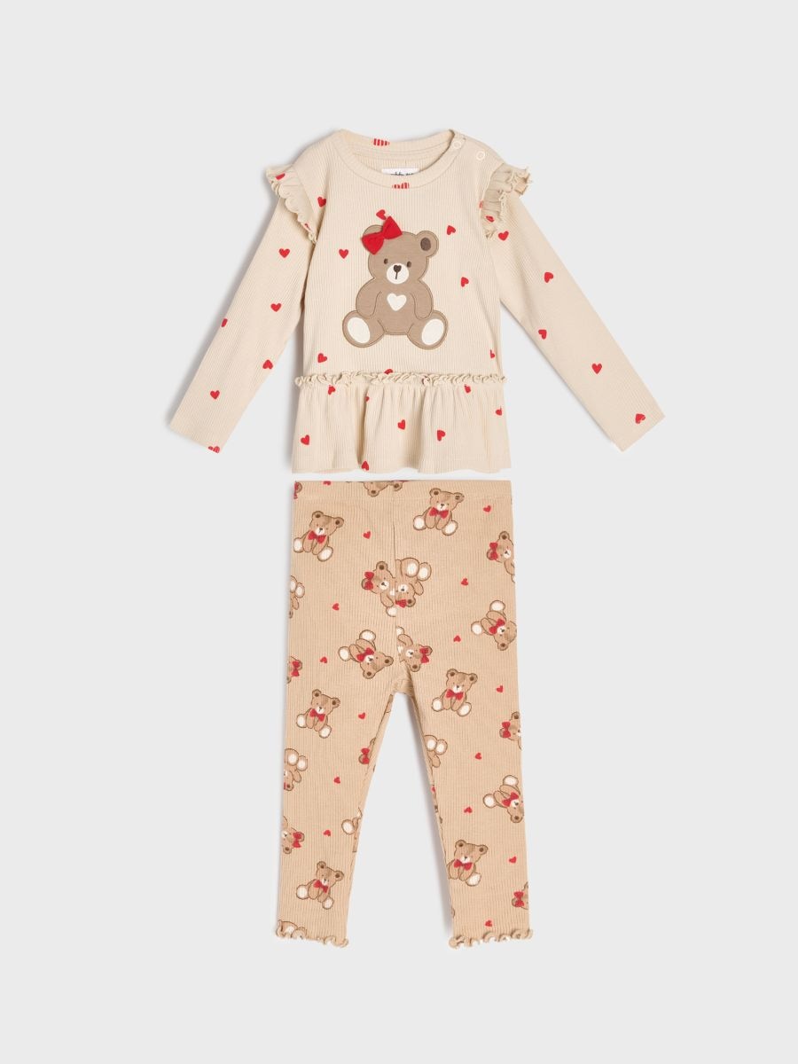 Komplet gornjeg dela trenerke i pantalona - BEŽ - SINSAY