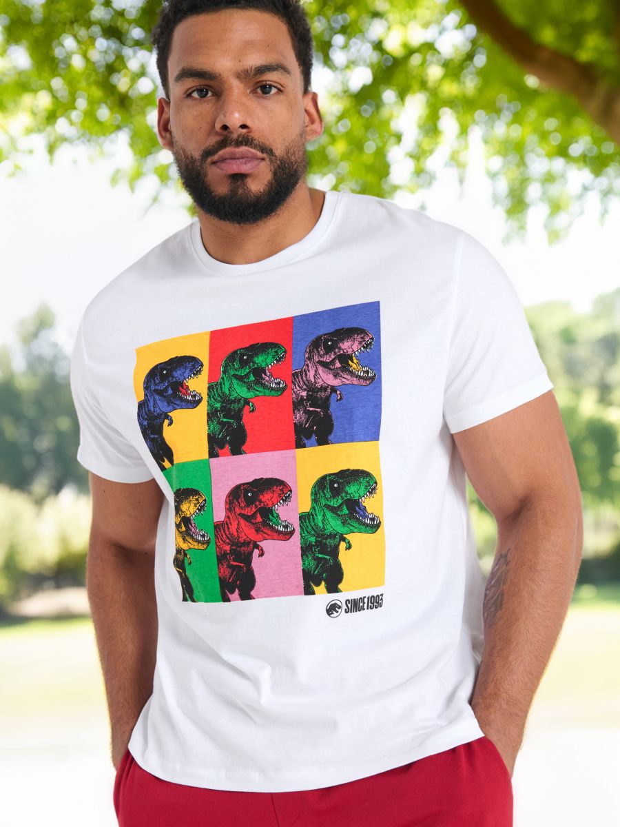 T-krekls Jurassic Park - balts - SINSAY