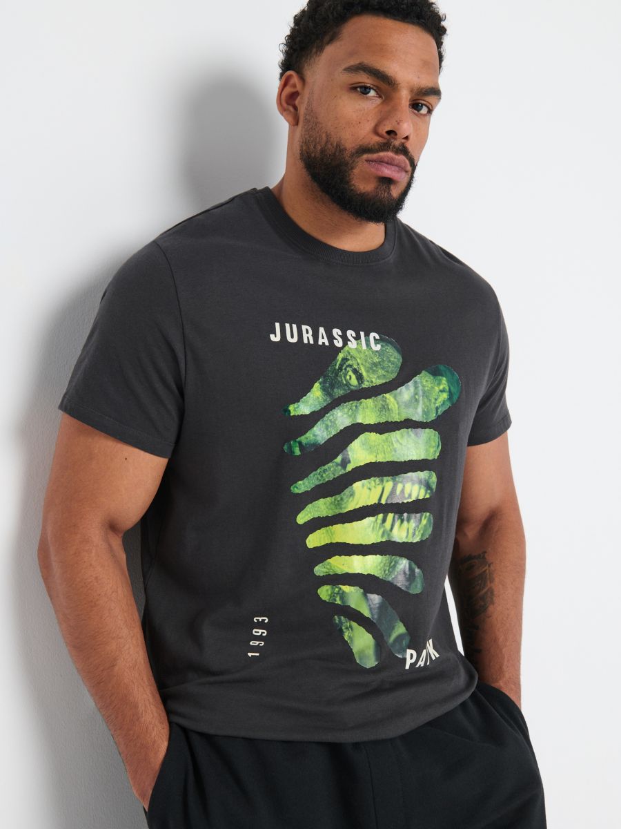 Majica kratkih rukava Jurassic Park - tamnosivo - SINSAY