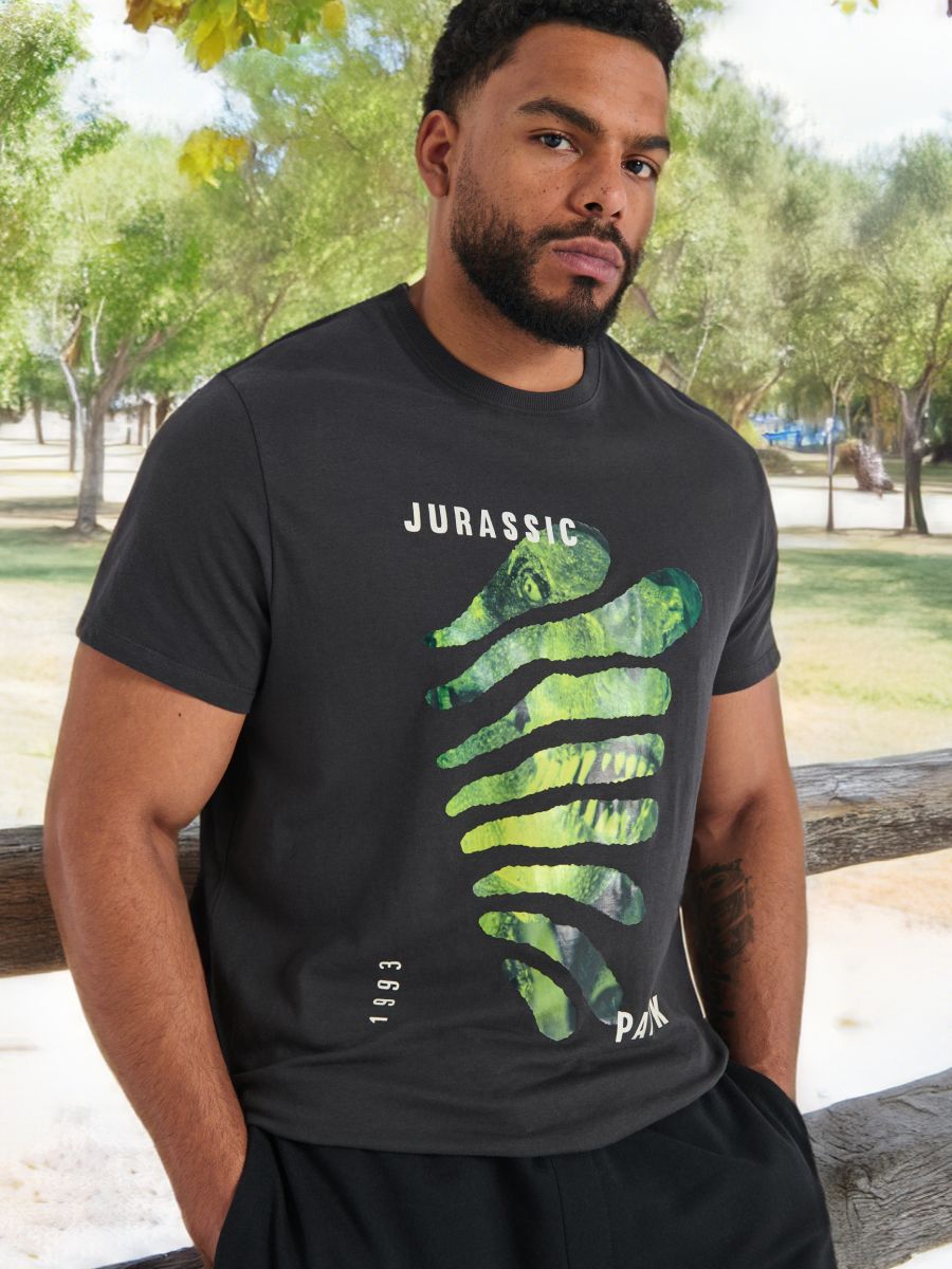 Majica kratkih rukava Jurassic Park - tamno siva - SINSAY