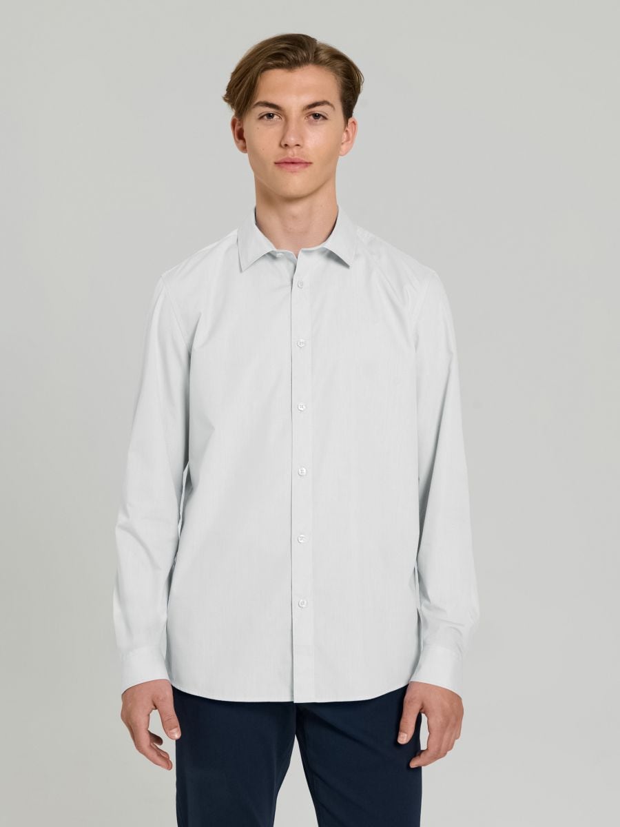 Koszula slim fit - biały - SINSAY