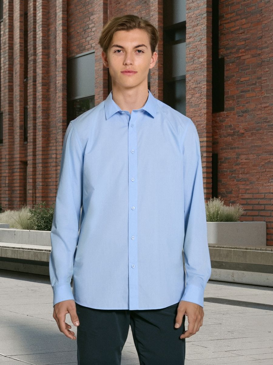 Сорочка slim fit - блакитний - SINSAY