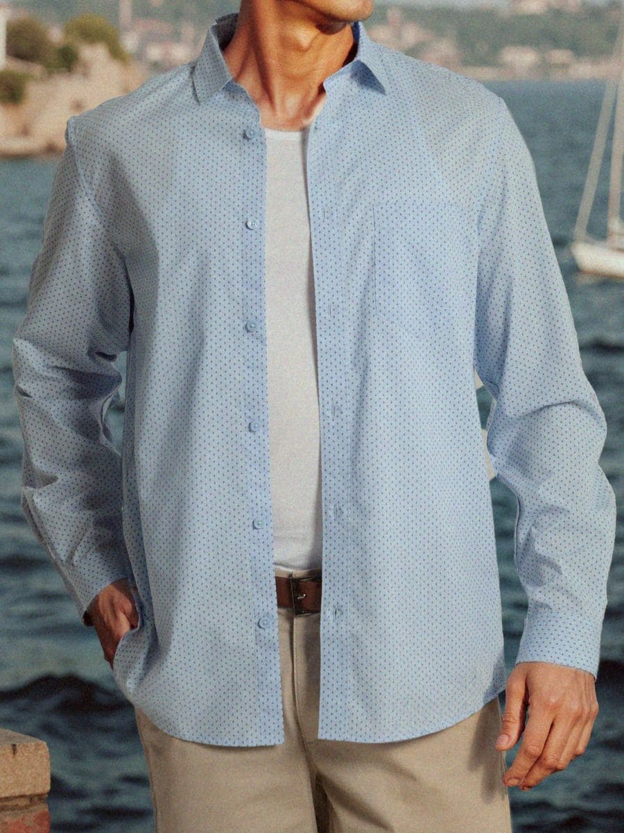 Särk regular fit - kahvatusinine - SINSAY