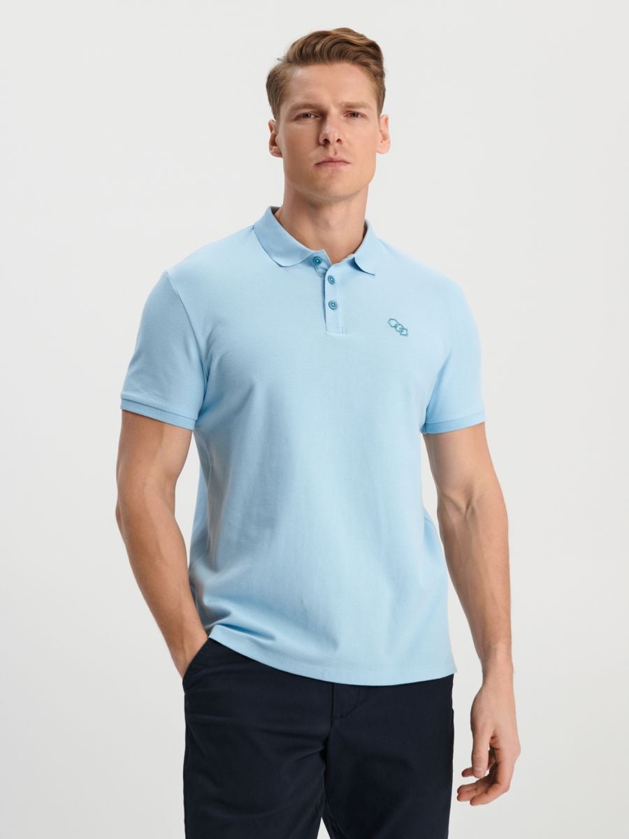 Polo krekls - blāva zila - SINSAY