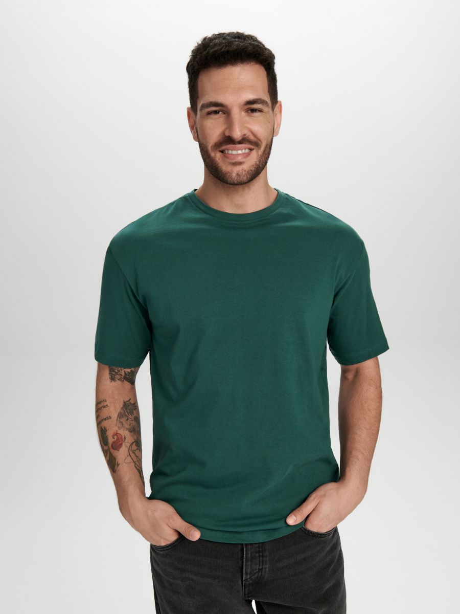 Loose fit marškinėliai - green spruce - SINSAY