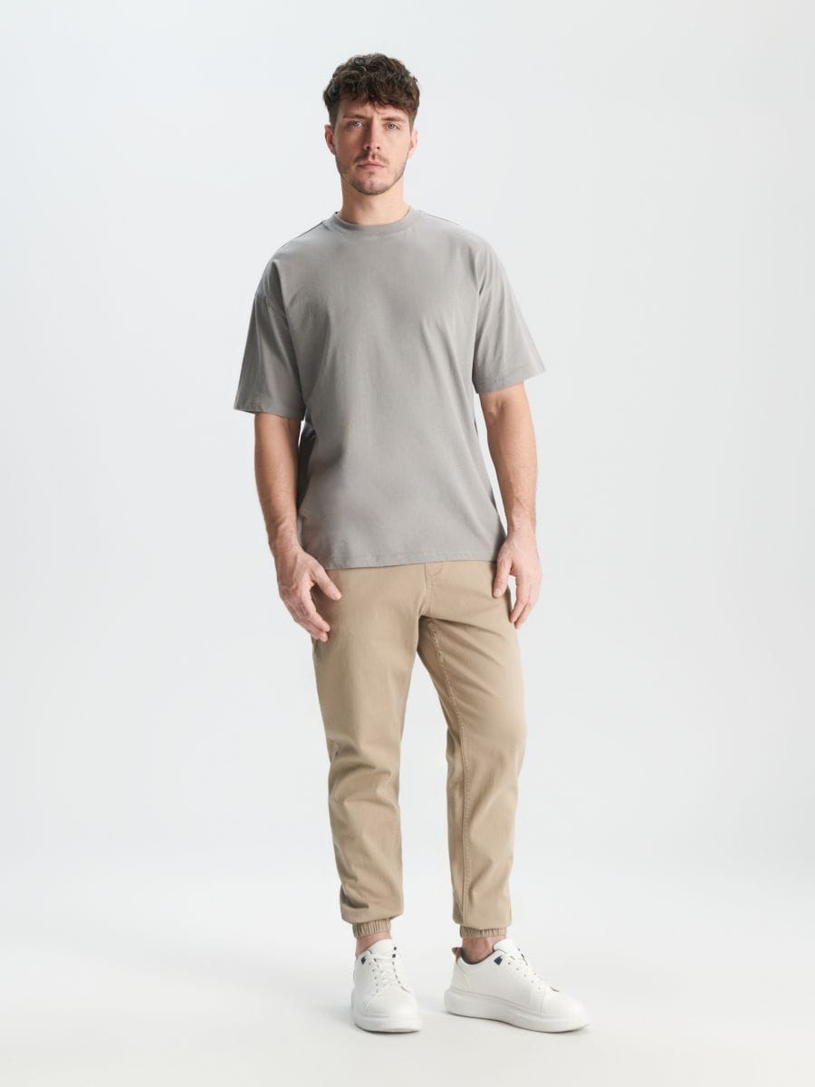 T-shirt oversize - grigio chiaro - SINSAY