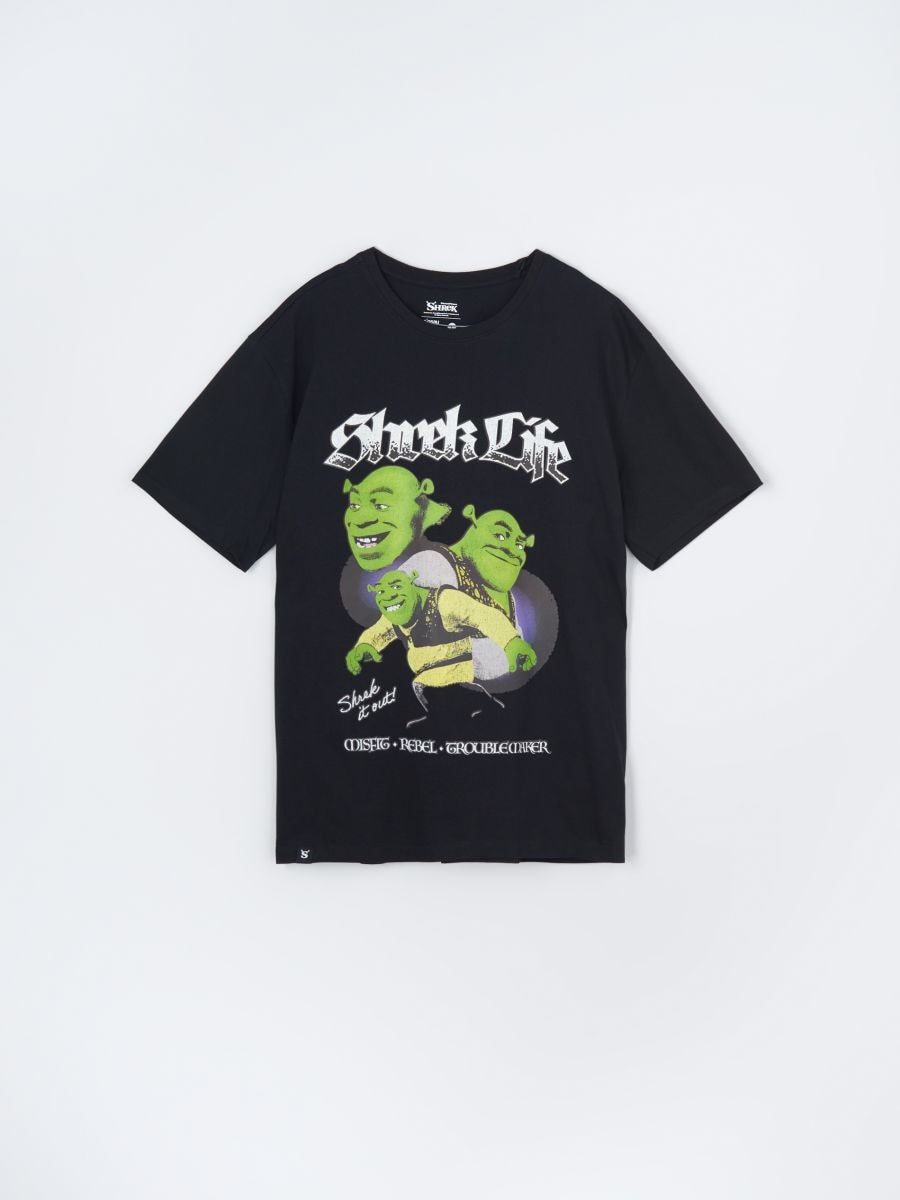 Majica kratkih rukava Shrek - crno - SINSAY
