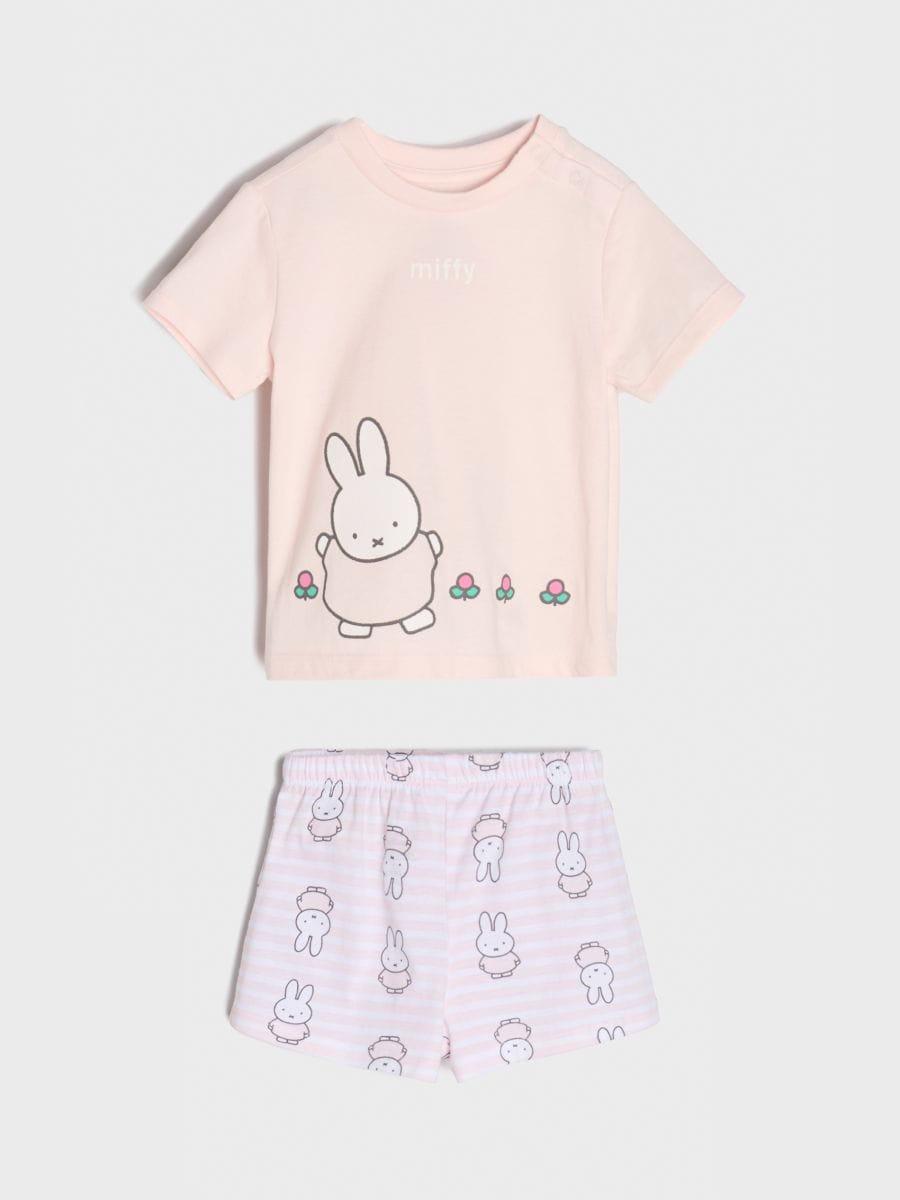 Піжамний комплект із двох предметів Miffy - пастельний рожевий - SINSAY