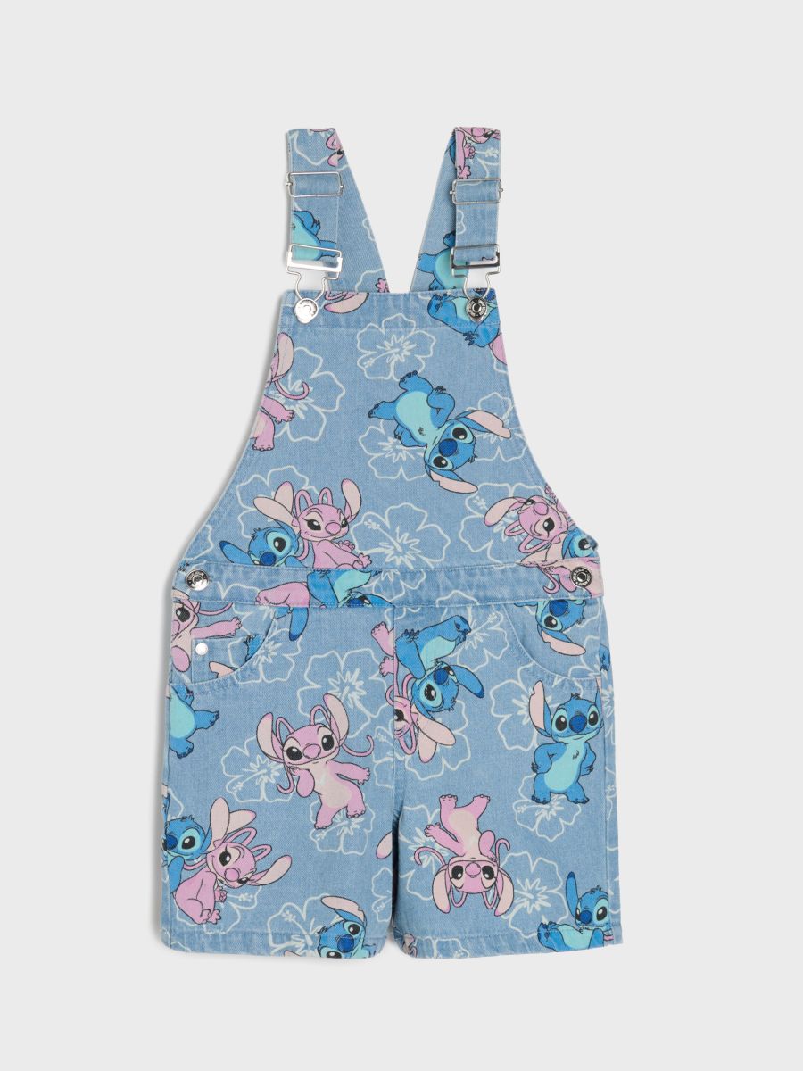 Ogrodniczki jeansowe Stitch - niebieski - SINSAY