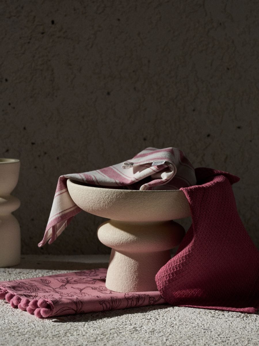 Virtuves dvieļi, iepakojumā 3 gab. - pasteļrozā - SINSAY