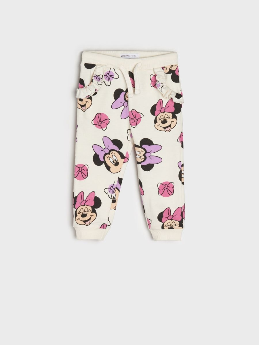 Nohavice Minnie Mouse - krémová - SINSAY