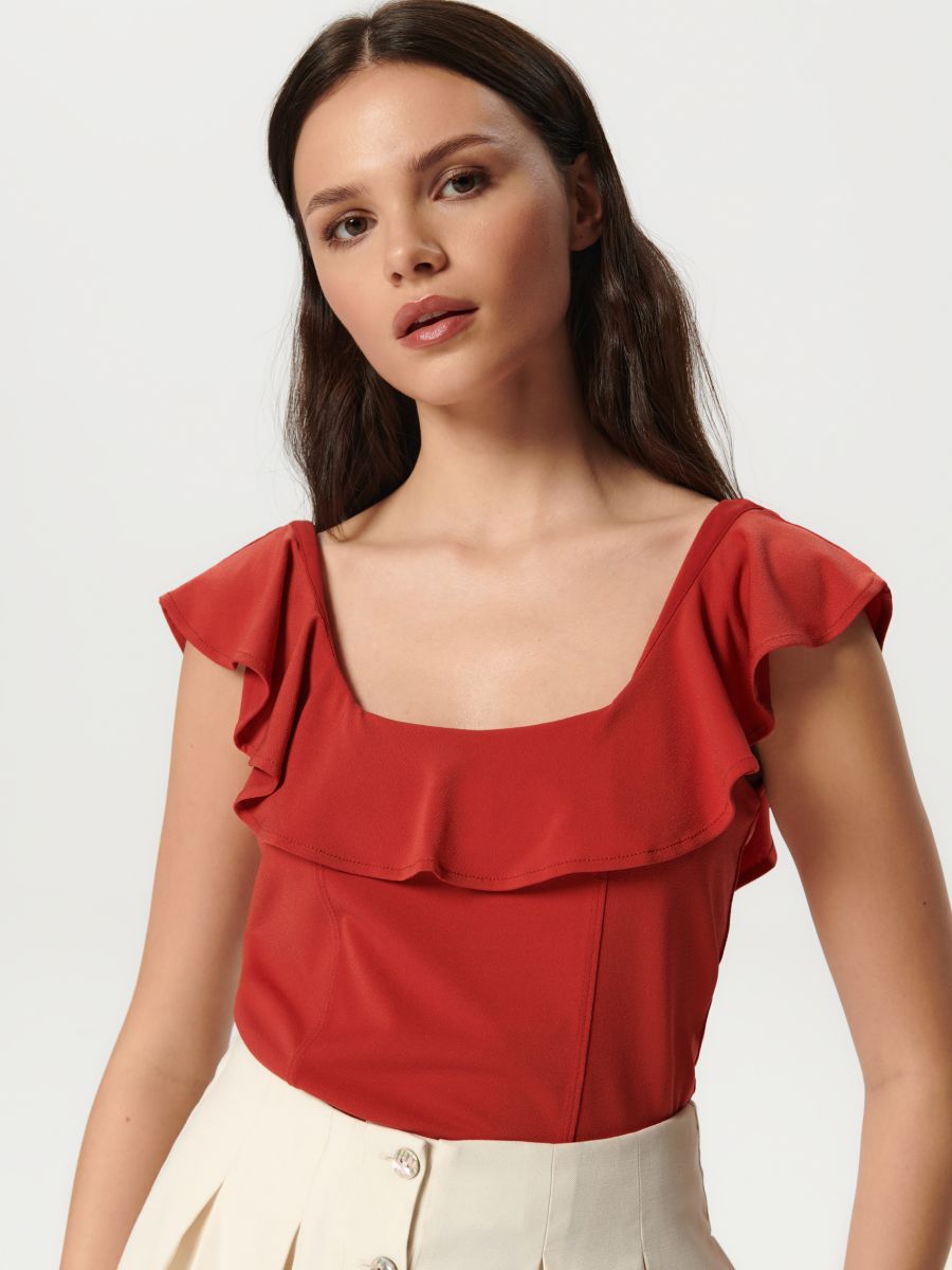 Blouse - spicy red - SINSAY