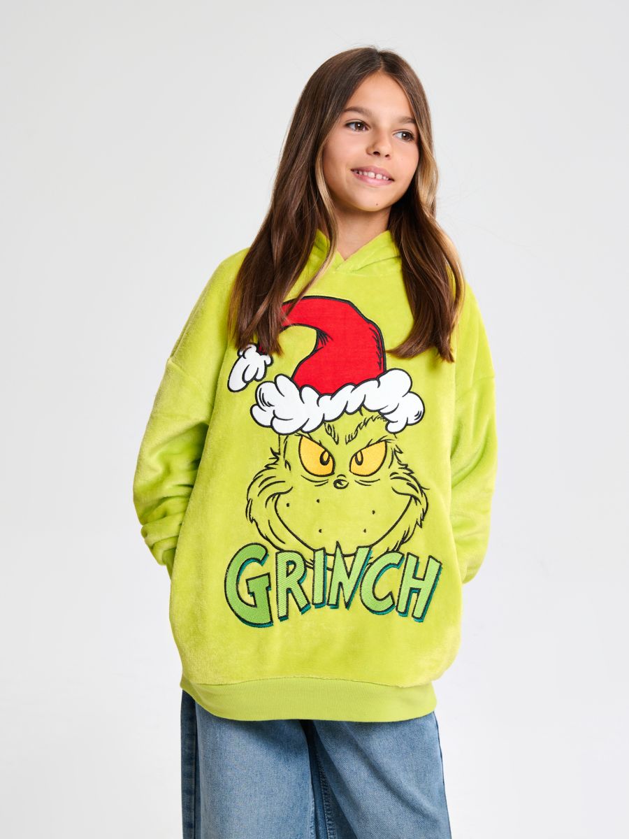 Kapuutsiga dressipluus Grinch - kollakasroheline - SINSAY