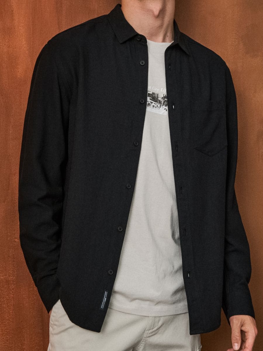 Viskoosisegust särk - must - SINSAY