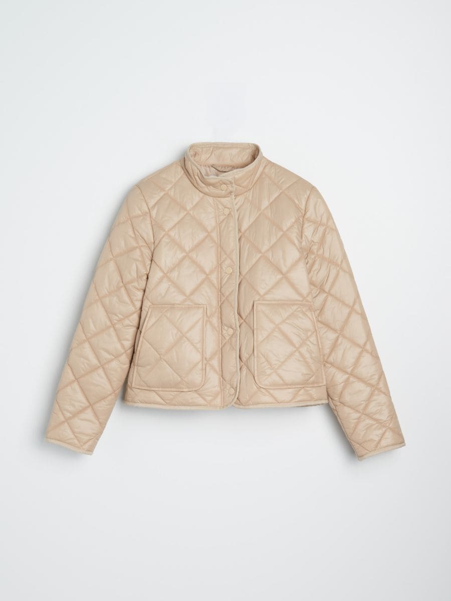 Стьобана куртка - нюдовий - SINSAY